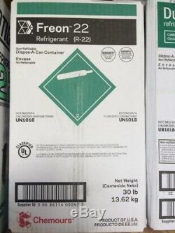 Refrigerant R22 Freon, Sealed 30 lbs. MADE IN THE USA