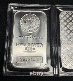 SEALED 3x 1 Troy Ounce. 999 Fine Silver MORGAN Highland Mint Bars MADE IN USA