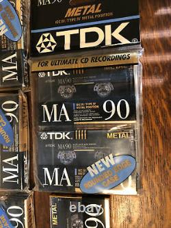 SEALED case 9 TDK MA 90 metal CASSETTE tapes TYPE IV made In USA 1990 audiophile