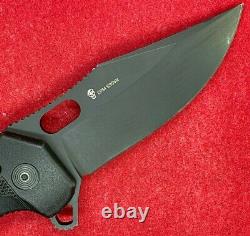 SOG Seal XR USA Made All Black S35VN Steel GRN Handle Folding Knife Used (J48)