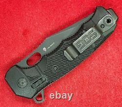 SOG Seal XR USA Made All Black S35VN Steel GRN Handle Folding Knife Used (J48)