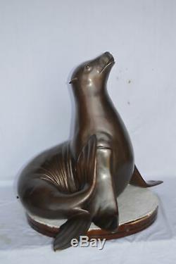 Seal Fountain made of bronze statue Size 35L x 24W x 27H