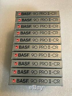 Set of 10 New Sealed BASF 90 PRO II-CR Type II Cassettes Tapes Made In USA