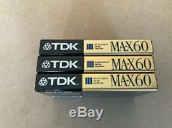 Set of 3 New Sealed TDK MA-X 60 Metal Type IV Tapes Made In Japan Assembled USA