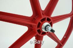 Skyway BMX 24 TUFF WHEELS cruiser Mags in RED sealed bearing hubs USA MADE