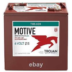 Trojan Reliant T105-AGM 6V 217Ah Deep-Cycle Sealed AGM Battery Made in USA