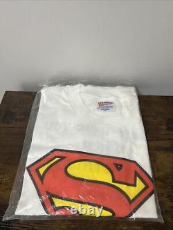 VTG 1992 The Death Of Superman DC Comics T-Shirt Size L Made In USA 90s NOS NEW