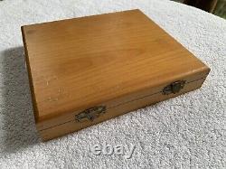 VTG Clay Adams Microscope Slide Box Wood 100 Glass Gold Seal Slides Made In USA