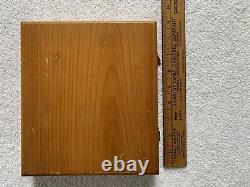 VTG Clay Adams Microscope Slide Box Wood 100 Glass Gold Seal Slides Made In USA