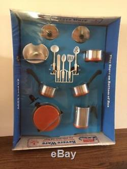 Vintage 1960s REVERE WARE Miniature Pots & Pans Play Set NOS Sealed USA Made