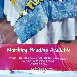 Vintage 90's POKEMON Twin Bed Sheet Set Pikachu MADE IN USA Factory Sealed NWT