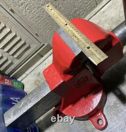 Vintage American Red Seal Bench Vise With Swivel Base Made In USA