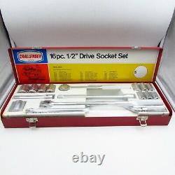 Vintage Challenger By Proto 2501A 16 PC 1/2 Drive Socket Set (Sealed) USA Made