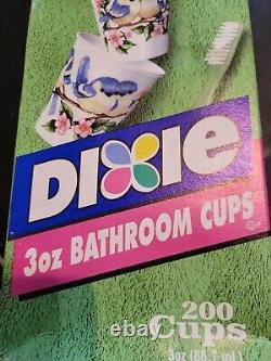 Vintage Dixie Bathroom Refill Cups Bluebirds 200 Count 3 Oz NOS Sealed made USA