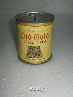 Vintage Round Tin Can with Pressed Lid Old Gold Cigarettes Still Sealed Made USA