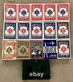 Vtg Bicycle Playing Cards Poker 808 Lot Of 17 Blue Seal Made in USA Cincinnati