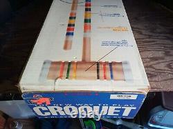 Vtg Nos Forster Croquet Set Game 6-Player Balls With Stand USA Made New Sealed Y