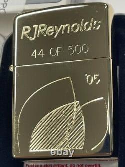 Zippo 2005 Rjr Reynolds Gold Plated Only 500 Made Lighter Sealed 34